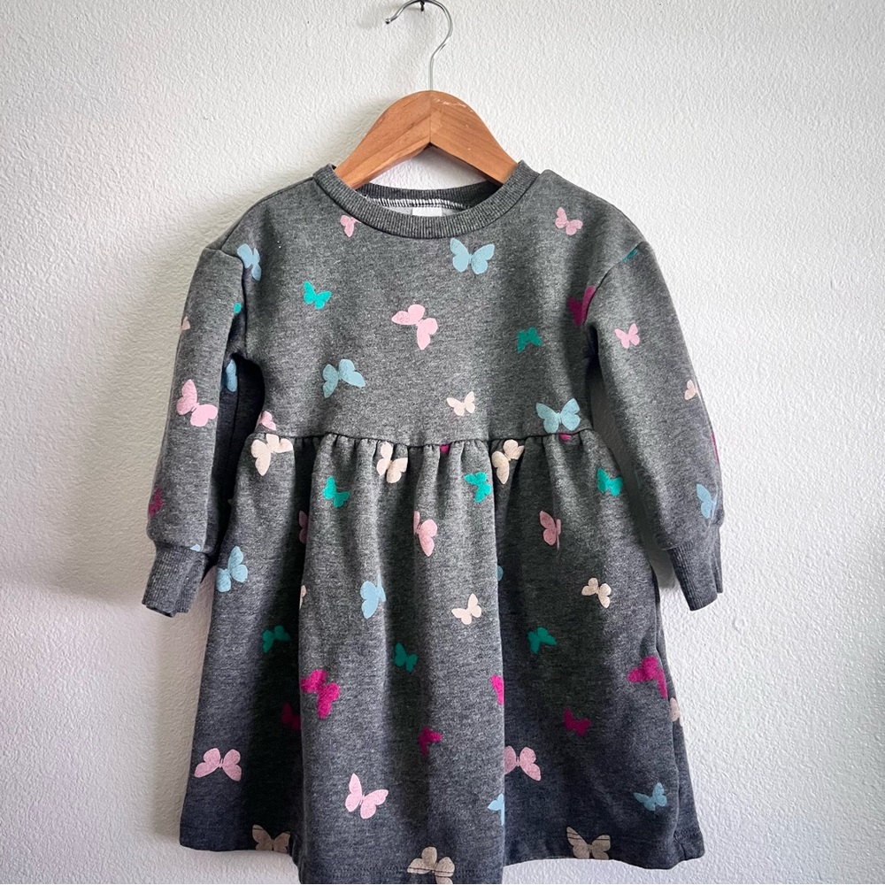 Carter’s Gray Butterfly Sweatshirt Dress
